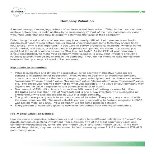 Seed Valuation Primer