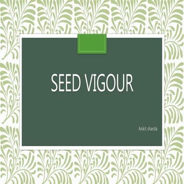 Seed vigour