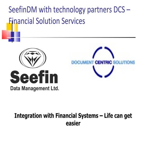 SeefinDM-DCS - Services To Financial Departments