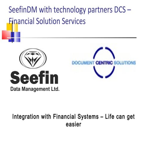 Seefin Dcs Service To Financial Departments