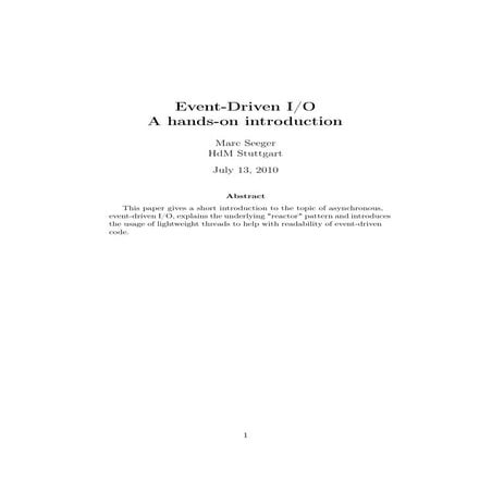 Eventdriven I/O - A hands on introduction | PDF