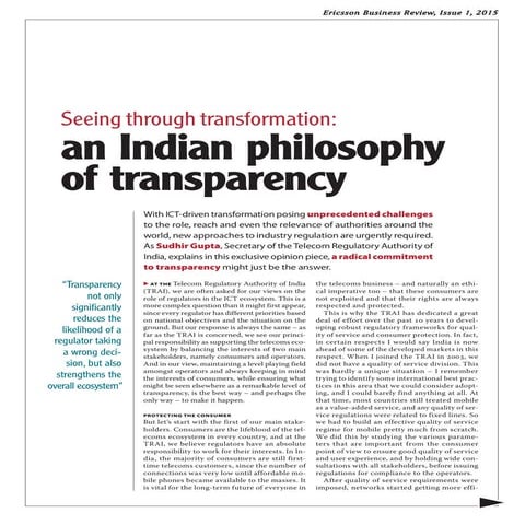 Ericsson Business Review: Seeing through transformation: an Indian philosophy...