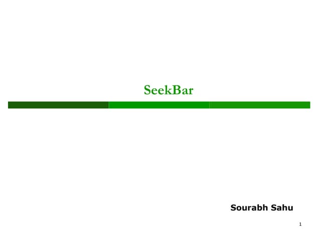 SeekBar in Android