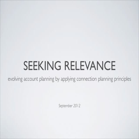 Seeking Relevance