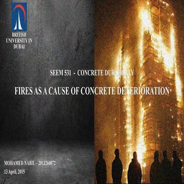 FIRES AS A CAUSE OF CONCRETE DETERIORATION