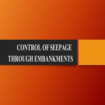 Seepage in Earth Dams.
