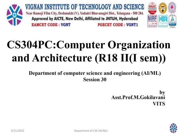 CS304PC:Computer Organization and Architecture Session 30 RISC.pptx
