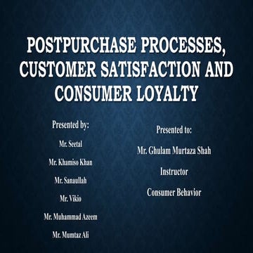 Post Purchase Consumer Behaviour | PPTX