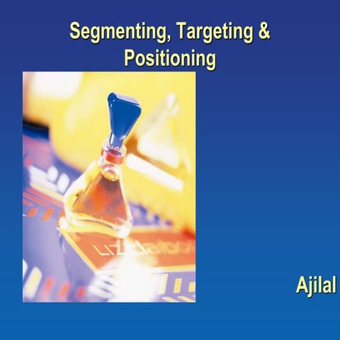 Segment  targeting & positioning