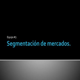 Segmentación de mercados