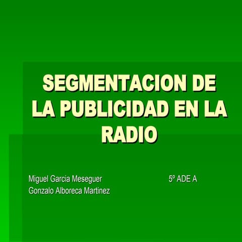 segmentacion de la publicidad en la radio