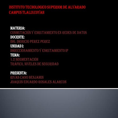 Segmentacion trafico niveles de seguridad