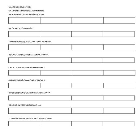 Segmentar   alimentos