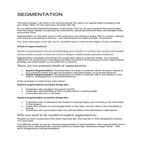 Segmentation