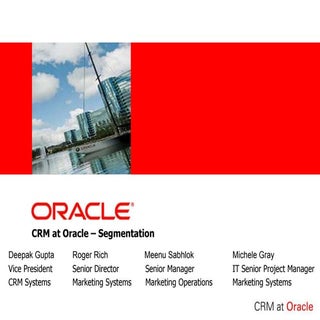 CRM at Oracle: Segmentation