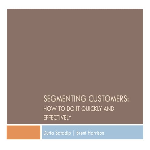 Segmenting Customers