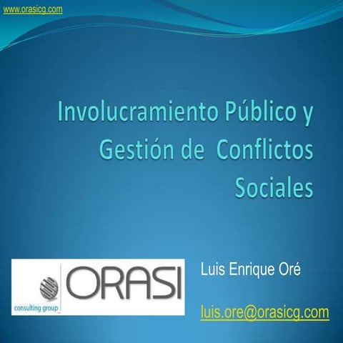 Segmento de taller involucramiento y gestion de conflictos sociales