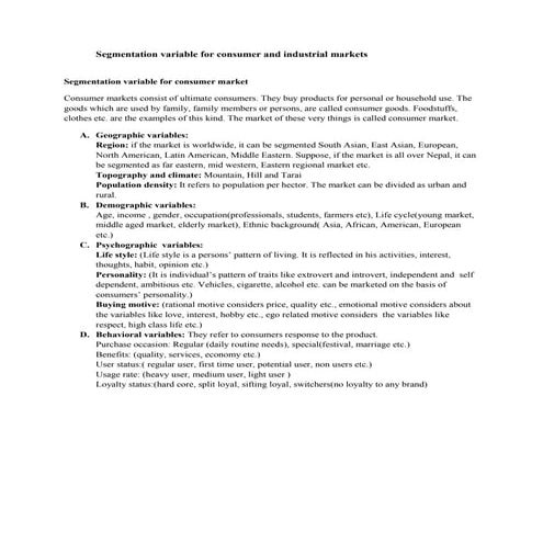 Segment variables | PDF