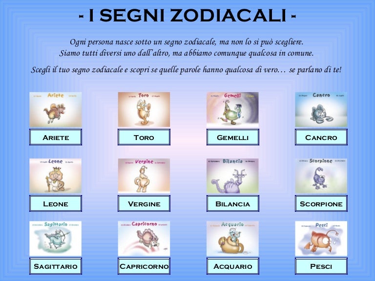 Segni zodiacali Segni zodiacali