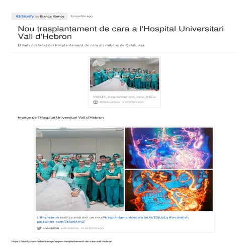Storytelling del segundo trasplante de cara en Vall d'Hebron