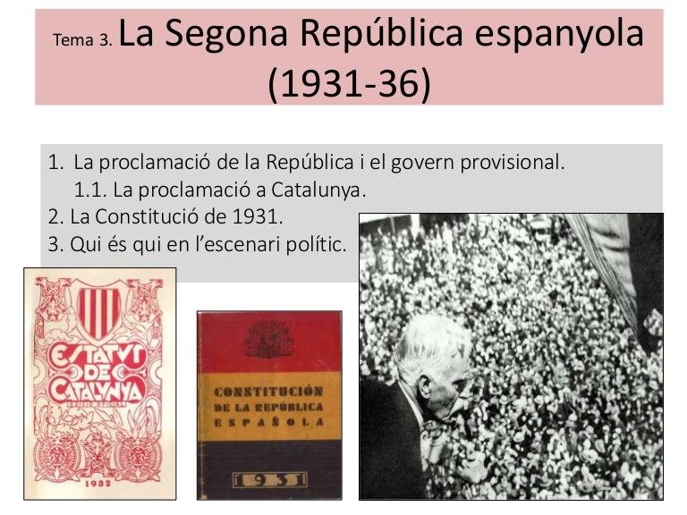 Segona República espanyola (1931 1933). 1a Part