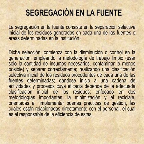 Segregación en la fuente