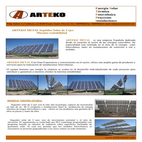 Seguidor solar de 1 eje horizontal | PDF