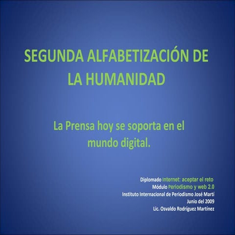 2da. alfabetizacion de la Humanidad