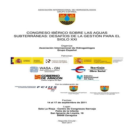 Segunda circular Congreso Zaragoza Aguas Subterráneas, 14-17 septiembre6 zgz_...