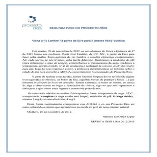 Segunda fase do proxecto ríos