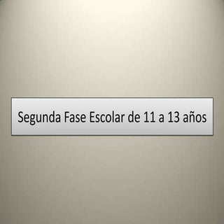 Segunda fase escolar de 11 a 13 años