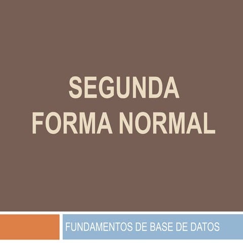 Segunda forma normal