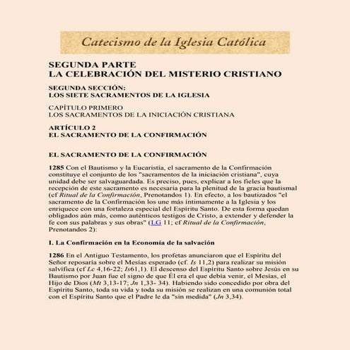 Catecismo de la Iglesia Católica | PDF