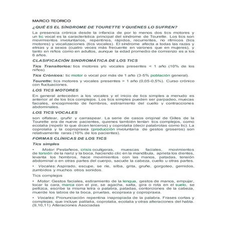 Segunda parte: Síndrome de Tourette