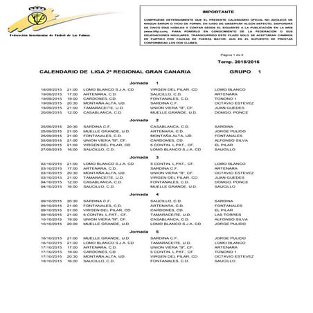Segunda regional grupo 1 1516