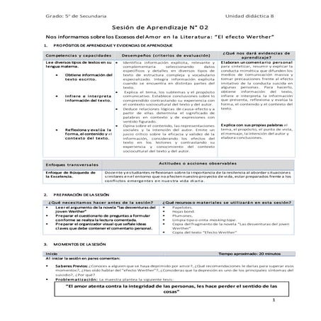 Segunda sesion quinto grado secundaria