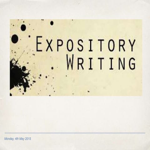 Segundo a expository writing 