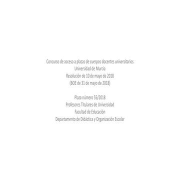 Segundo ejercicio oposición a titular de universidad 