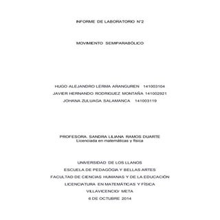 Informe de laboratorio: Movimiento ...