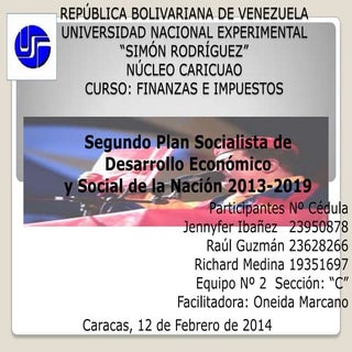 Segundo plan de la patria 2013-2019