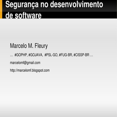 Segurança no Desenvolvimento de Software