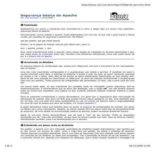 SegurançA BáSica Do Apache