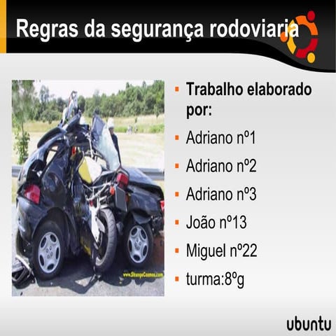 Regras de Segurança Rodoviária