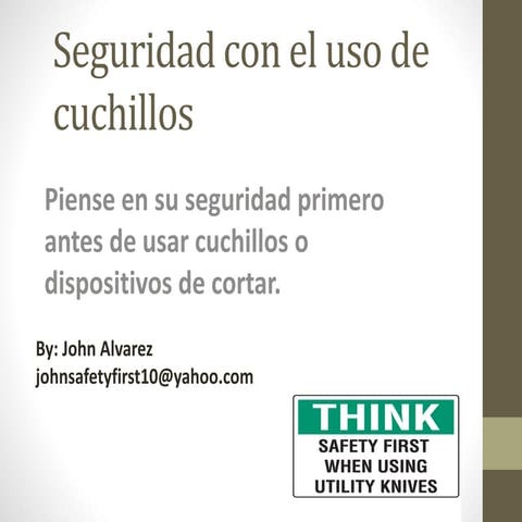 Seguridad de cuchillos - Spanish Knfe Safety