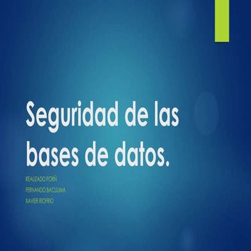 Seguridad de las bases de datos