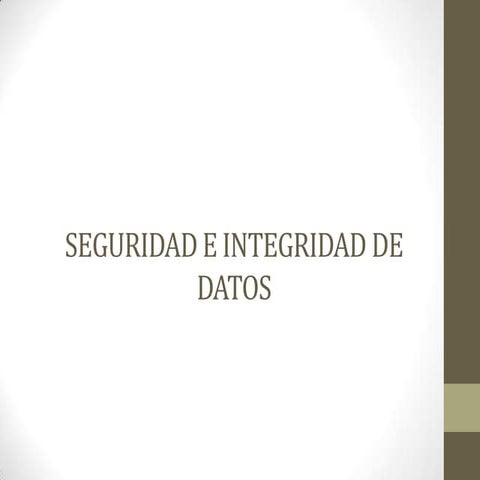 Seguridad e integridad de datos