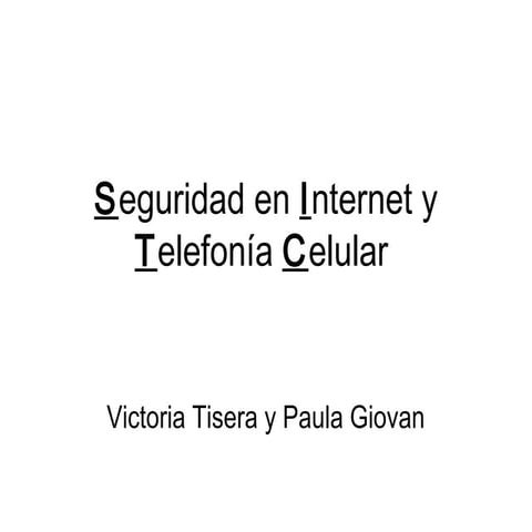Seguridad en internet y telefonía celular