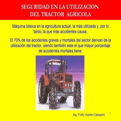 Seguridad en la utilizacion de tractor agricola