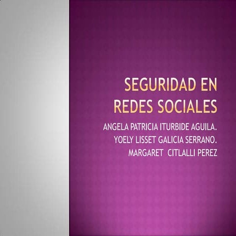 Medidas de seguridad en las de redes sociales | PPTX
