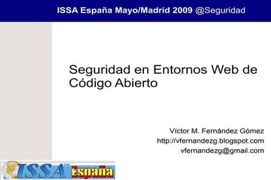 Seguridad en Entornos Web Open Source
